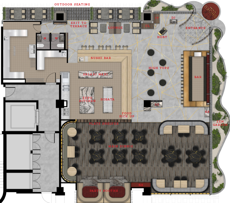 Shoku Restaurant Floor Map
